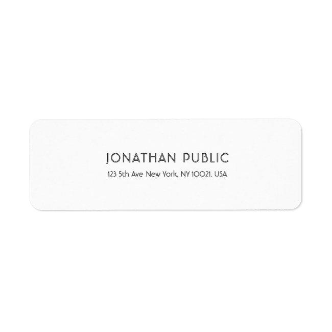 Simple Elegant White Professional Plain Modern Label