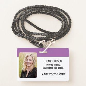 Simple Employee Logo Photo Barcode ID Badge