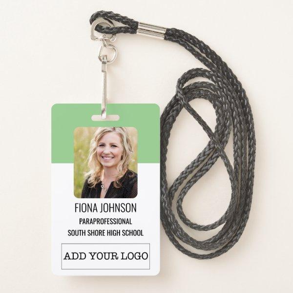Simple Employee Logo Photo ID Barcode Badge