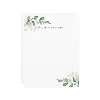 Simple Eucalyptus Personalized Letter Paper