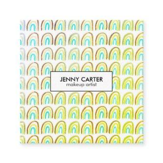 Simple Faded Watercolor Rainbows Pattern Cool Square