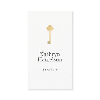 Simple Faux Gold Key Realtor Logo