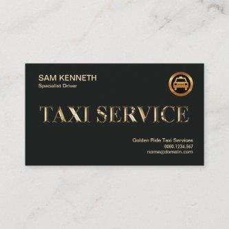 Simple Faux Gold Taxi Service Slogan Cab Service