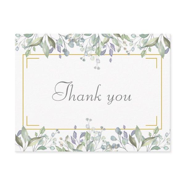 Simple Floral Script Business Thank You Postcard