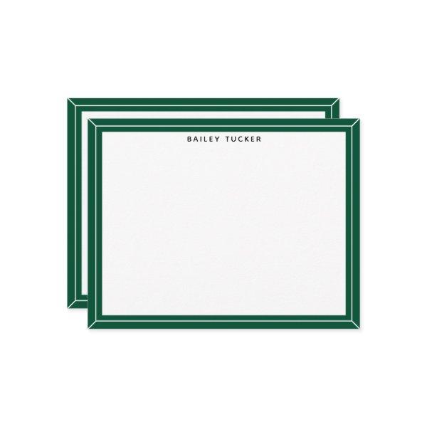 Simple Frame Green & White Personal Professional Note Card