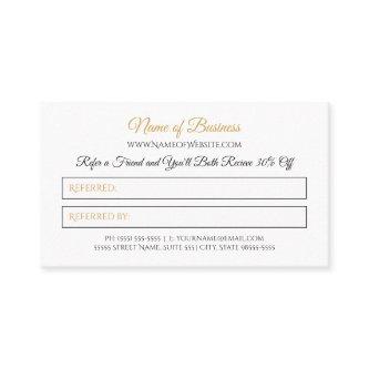 Simple Friend Referral Elegant Black and Gold
