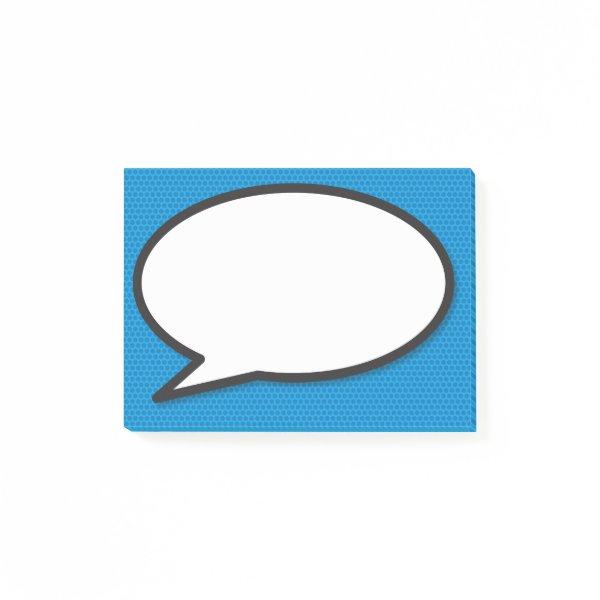 Simple Fun Comic Book Speech Bubble Blue Post-it Notes