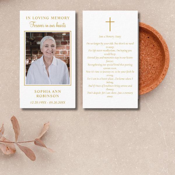 Simple Funeral Memorial Photo Prayer Card