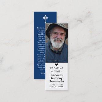 Simple Funeral Memorial Prayer Photo Bookmark Card