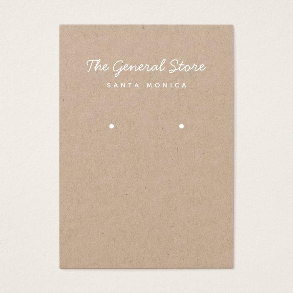 Simple General Store Kraft Earring Display Card