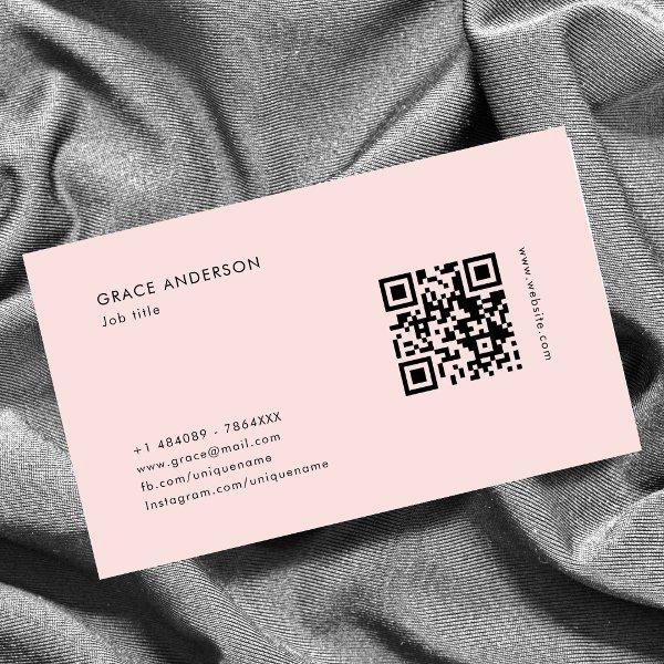 Simple Girly Pink Feminine QR Code Social Media