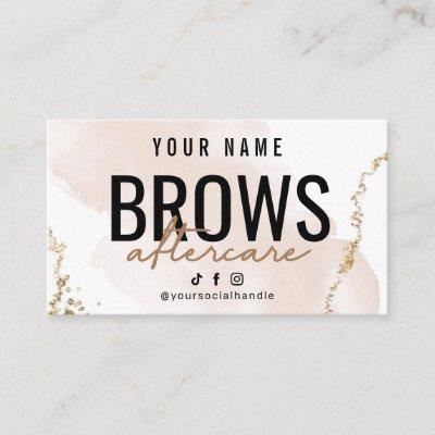 Simple Gold Brows Aftercare Card