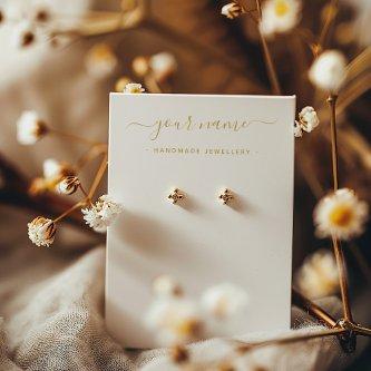 Simple gold earring holder display card
