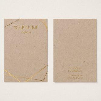 Simple gold geometric earring display card