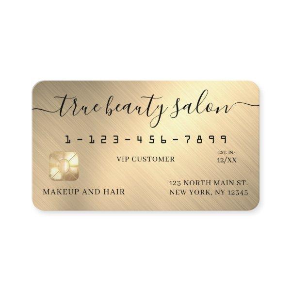 Simple Gold Metallic Signature Script Credit Card