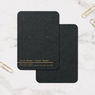 Simple gold minimalist earring display card
