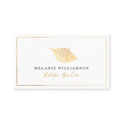 Simple Gold Natural Pressed Leaf Monogram