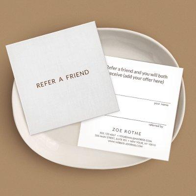 Simple Gray Linen Customer Referral
