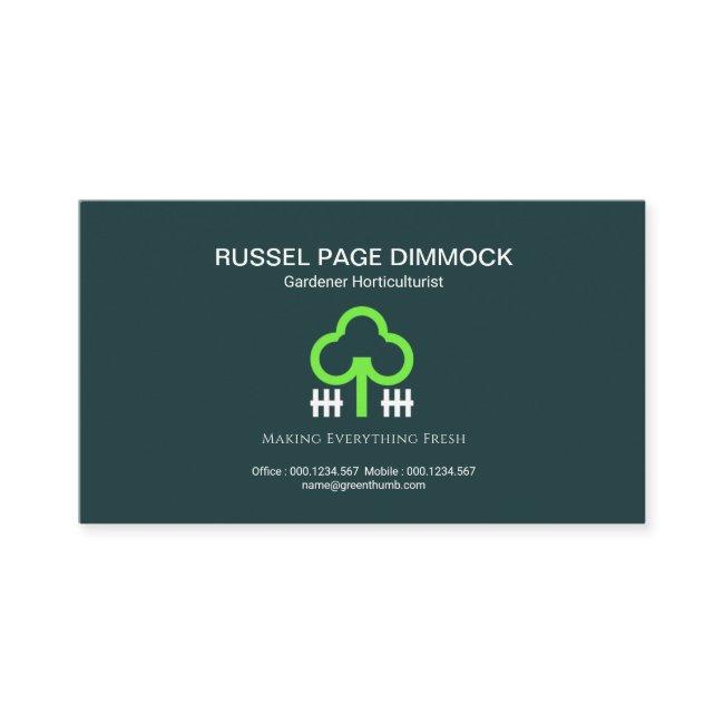 Simple Green Tree White Picket Fence Gardener