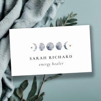 Simple Grey Lunar Celestial Moon Phase Watercolor
