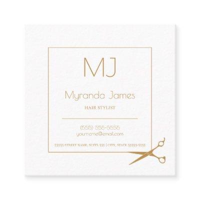 Simple Hairstylist Modern Gold Haircutting Shears Square