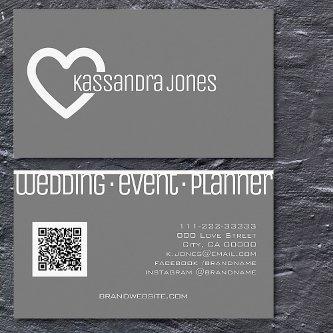 Simple Heart Shape Outline Gray and White Modern
