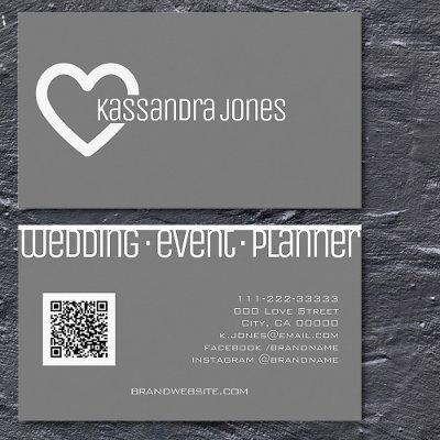 Simple Heart Shape Outline Gray and White Modern