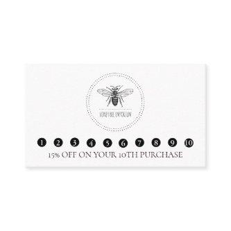 Simple Honey Bee Logo Beekeeper Apiary Loyalty Card