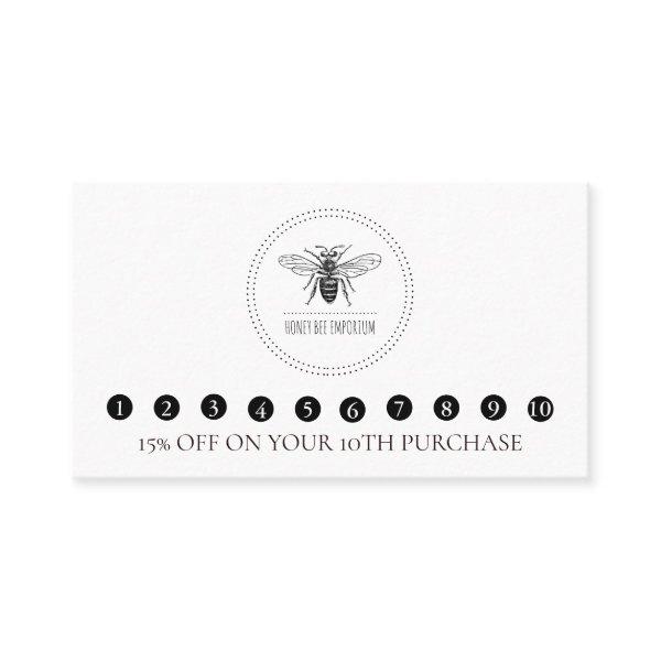 Simple Honey Bee Logo Beekeeper Apiary Loyalty Card