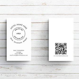 Simple Hotel or Guest House QR Code Logo Tagline