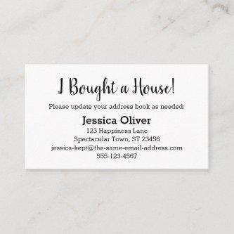 Simple "I Bought a House!" Card on Editable White