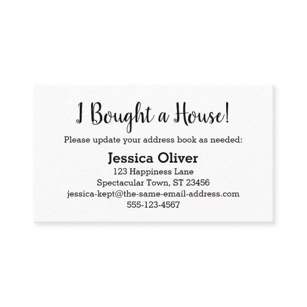 Simple "I Bought a House!" Card on Editable White