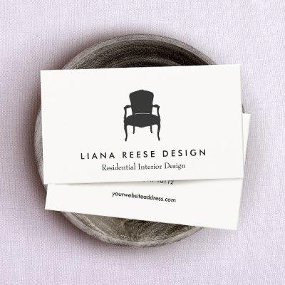 Simple Interior Design French Chair Logo Cream