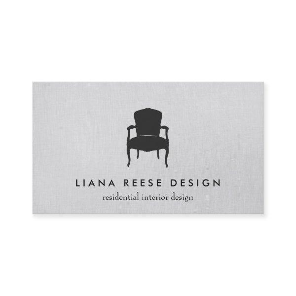 Simple Interior Design French Chair Logo Gray