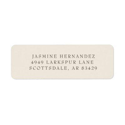 Simple Ivory Serif Font Business Return Address Label