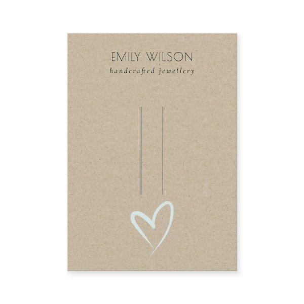 Simple Kraft Blue Heart Hairclips Pin Display