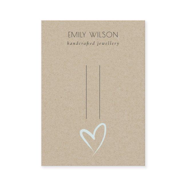 Simple Kraft Blue Heart Hairclips Pin Display