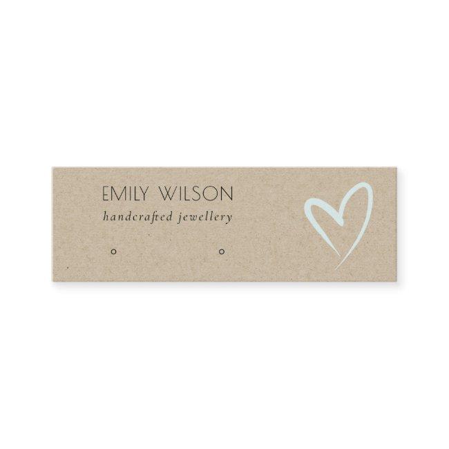 Simple Kraft Blue Heart Stud Earring Display Mini