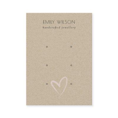 Simple Kraft Blush Heart 3 Stud Earring Display