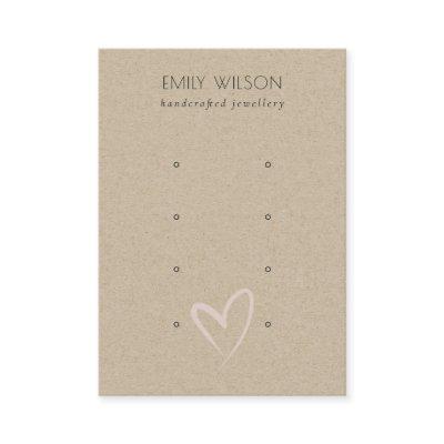 Simple Kraft Blush Heart 4 Stud Earring Display