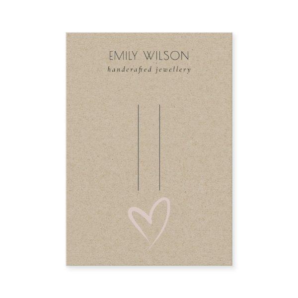 Simple Kraft Blush Heart Hairclips Pin Display