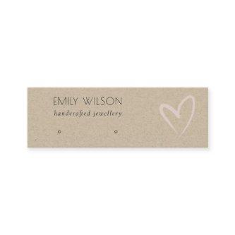 Simple Kraft Blush Heart Stud Earring Display Mini