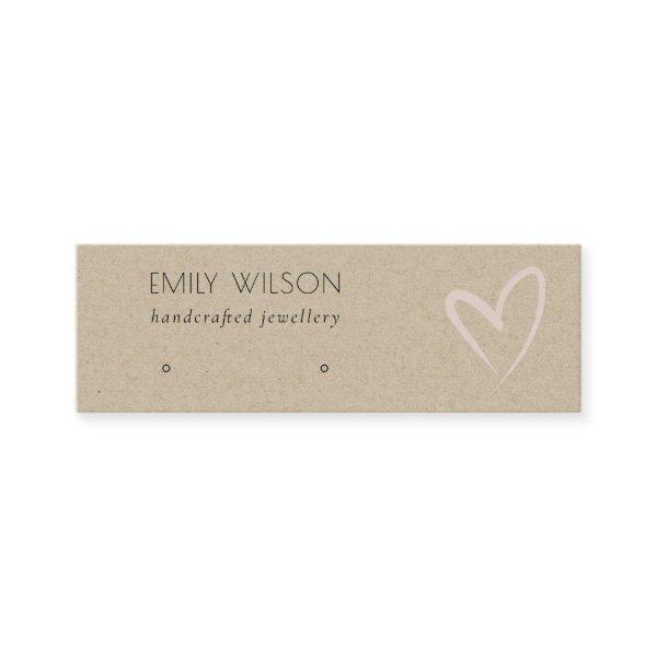 Simple Kraft Blush Heart Stud Earring Display Mini