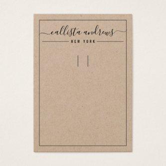 Simple Kraft Paper Cursive Keychain Display Card