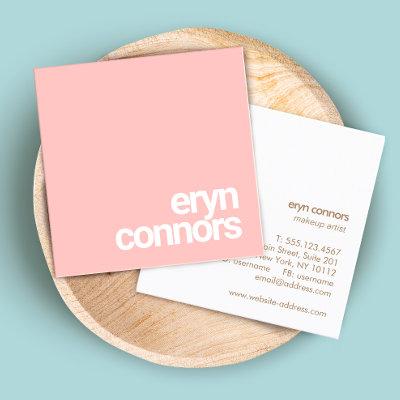 Simple Light Coral Pink Modern Typography Square