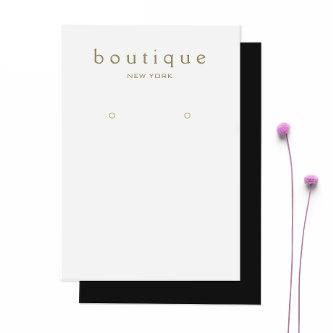 Simple Light Gray Grey Gold  Earring Display Card
