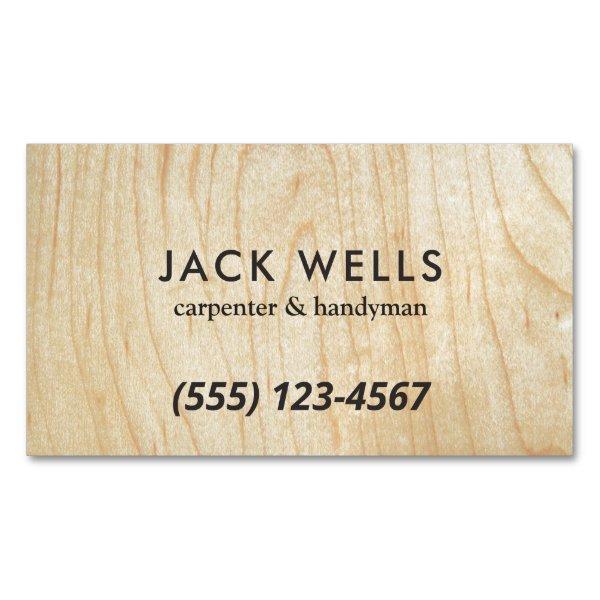 Simple Light Wood Grain Carpenter and Handyman Bus  Magnet