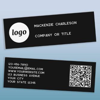 Simple Logo and QR Code Black Mini