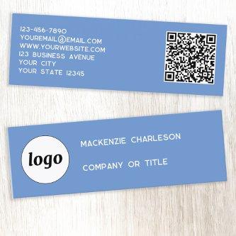 Simple Logo and QR Code Blue Mini