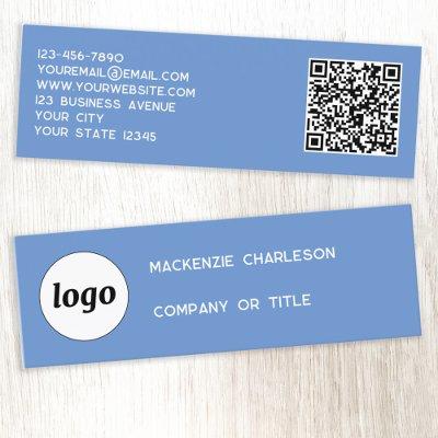Simple Logo and QR Code Blue Mini